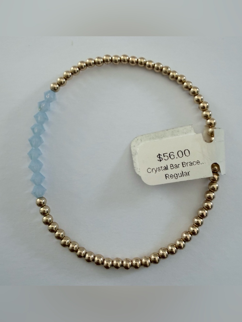 NWT Swarovski Crystal Blue & Gold Tone Beaded Bracelet